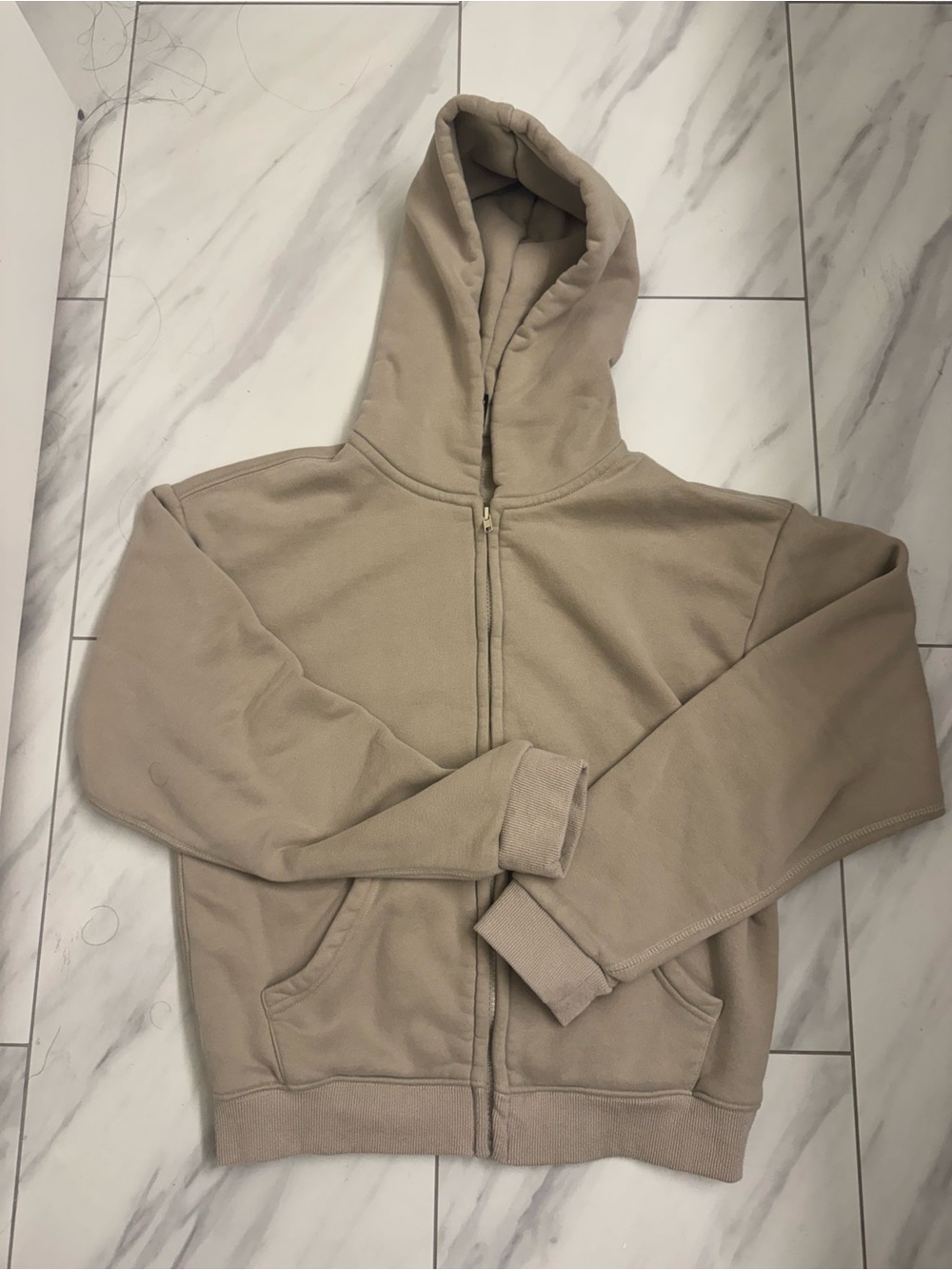 SKIMS Taupe Full-Zip Hooded Jacket